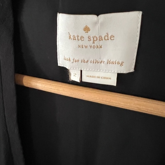 Kate Spade Black Flutter Sleeve Crepe Dress - size 2 - Picture 5 of 8